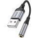 Переходник Hoco LS36 Fresh Digital USB to 3.5mm - Black (896328B). Фото 2 из 9