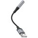 Переходник Hoco LS36 Fresh Digital USB to 3.5mm - Black (896328B). Фото 6 из 9