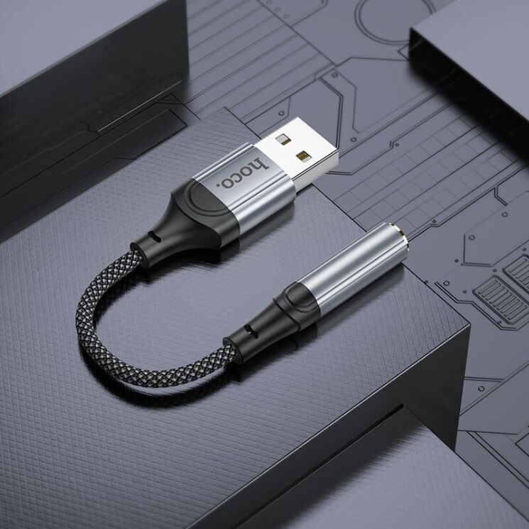 Переходник Hoco LS36 Fresh Digital USB to 3.5mm - Black: фото 8 из 9