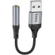 Переходник Hoco LS36 Fresh Digital USB to 3.5mm - Black (896328B). Фото 1 из 9