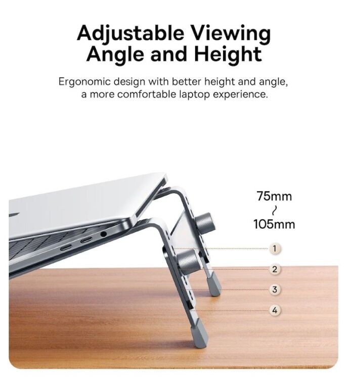 Подставка для ноутбука Baseus UltraStable (B10053100811-00) - Space Grey: фото 13 из 24