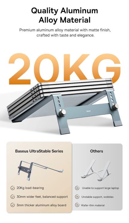 Подставка для ноутбука Baseus UltraStable (B10053100811-00) - Space Grey: фото 16 из 24