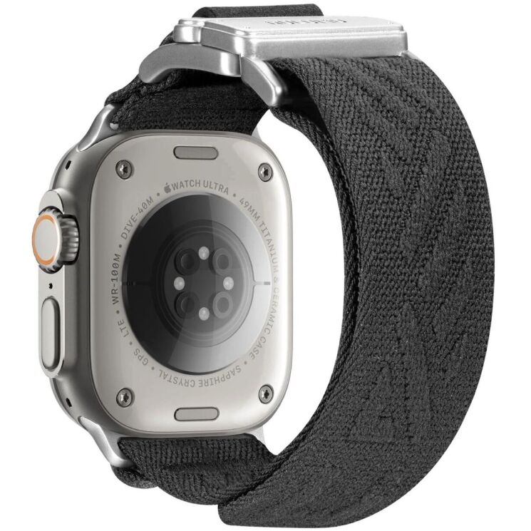 Ремінець AULUMU C03 Titanium Mag Buckle Quick-Release Band для Apple Watch 46 / 45 / 44 / SE 44 / 42 (Series 1-3) / Ultra (Gen 1-4) - Silver / Black (398001BS) Ремінець AULUMU C03 Titanium Mag Buckle Quick-Release Band для Apple Watch 46 / 45 / 44 / SE 44 / 42 (Series 1-3) / Ultra (Gen 1-4) - Silver / Black: фото 2 з 12