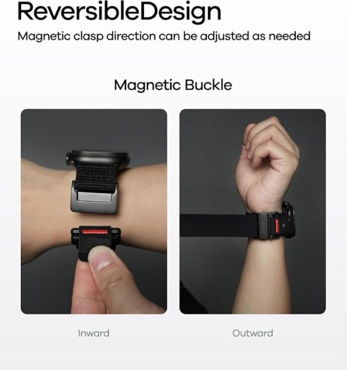 Ремінець AULUMU C03 Titanium Mag Buckle Quick-Release Band для Apple Watch 46 / 45 / 44 / SE 44 / 42 (Series 1-3) / Ultra (Gen 1-4) - Silver / Black (398001BS) Ремінець AULUMU C03 Titanium Mag Buckle Quick-Release Band для Apple Watch 46 / 45 / 44 / SE 44 / 42 (Series 1-3) / Ultra (Gen 1-4) - Silver / Black: фото 9 з 12