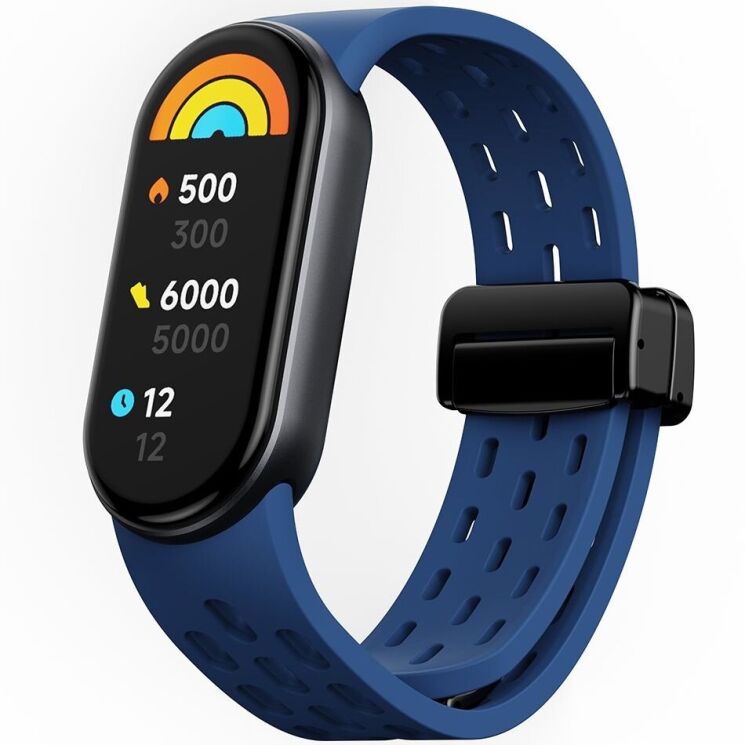 Ремешок Deexe Astra Strap для Xiaomi Mi Smart Band 8 / 9 - Dark Blue: фото 2 из 9