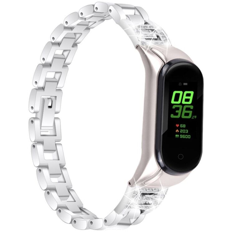 Ремешок Deexe Diamond для Xiaomi Mi Smart Band 8 / 9 - Silver: фото 2 из 6