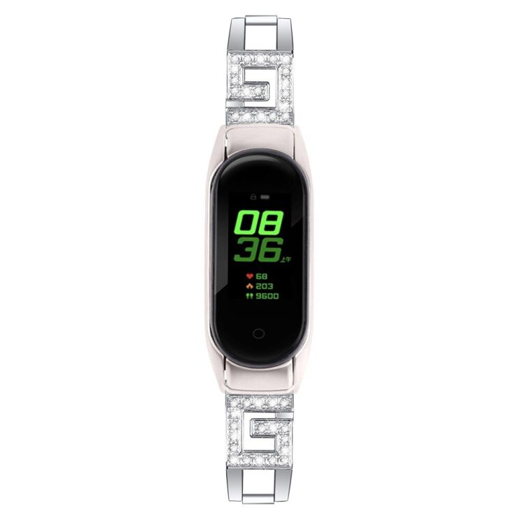 Ремешок Deexe Diamond для Xiaomi Mi Smart Band 8 / 9 - Silver: фото 3 из 6