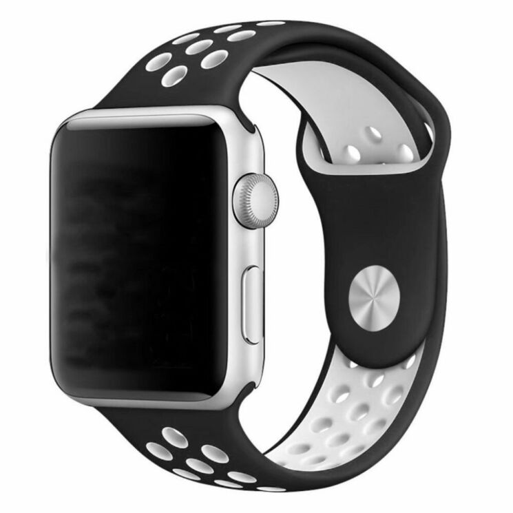 Ремешок Deexe Dual Color для Apple Watch 46 / 45 / 44 / SE 44 / 42 (Series 1-3) / Ultra / Ultra 2 - White: фото 3 из 9