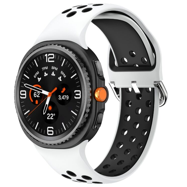 Ремешок Deexe Dual Color для Samsung Galaxy Watch 8 (40/44mm) / 8 Classic - White / Black: фото 2 из 6