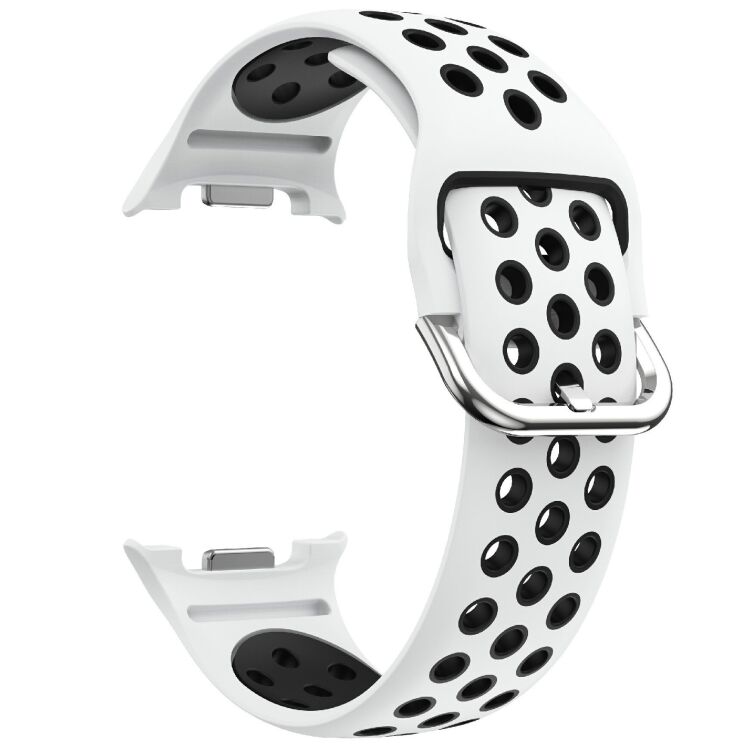 Ремешок Deexe Dual Color для Samsung Galaxy Watch 8 (40/44mm) / 8 Classic - White / Black: фото 3 из 6