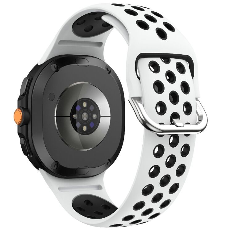 Ремешок Deexe Dual Color для Samsung Galaxy Watch 8 (40/44mm) / 8 Classic - White / Black: фото 1 из 6