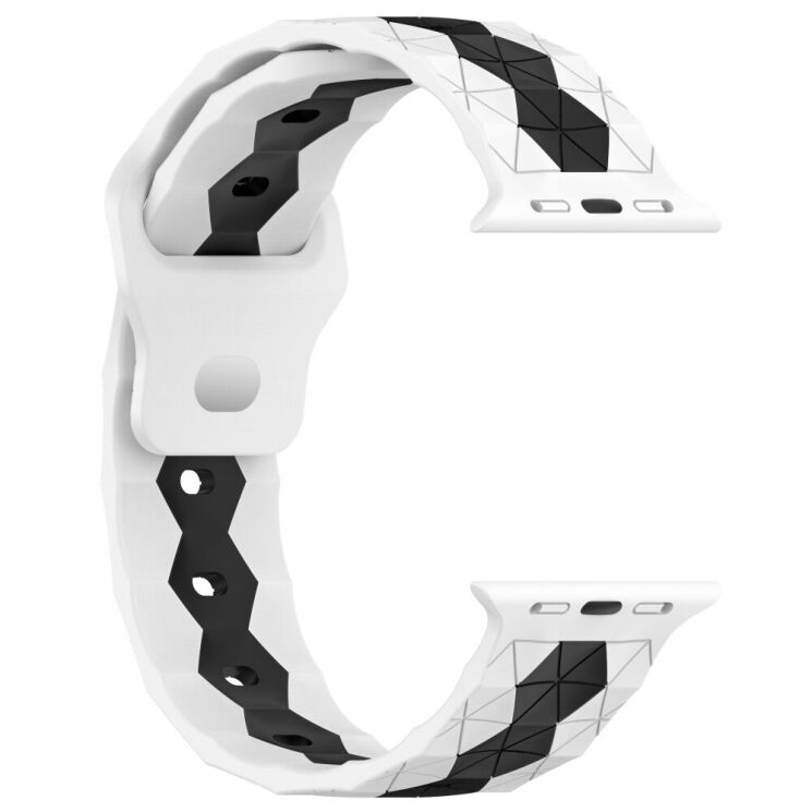 Ремешок Deexe Flex Series для Apple Watch 46 / 45 / 44 / SE 44 / 42 (Series 1-3) / Ultra / Ultra 2 / Ultra 3 - White / Black: фото 3 из 6