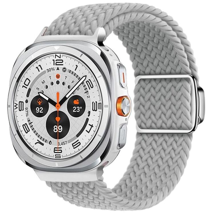Ремешок Deexe Knitted Strap для Samsung Galaxy Watch Ultra (47mm) - Light Grey: фото 2 из 5