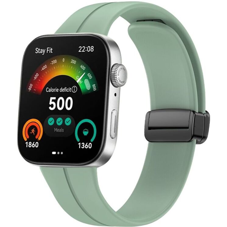 Ремешок Deexe Magnetic Braselet для Huawei Watch Fit 3 - Grey Green: фото 2 из 5