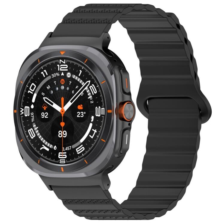 Ремешок Deexe Magnetic Strap для Samsung Galaxy Watch Ultra (47mm) - Black: фото 2 из 7
