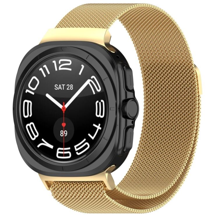 Ремешок Deexe Milanese Stainless Steel для Samsung Galaxy Watch Ultra (47mm) - Gold: фото 4 из 8
