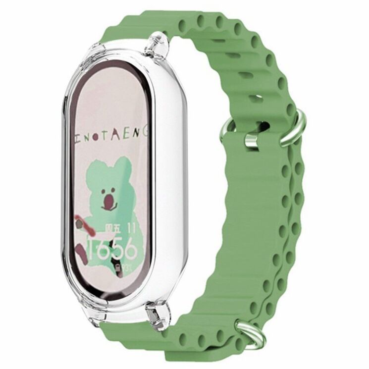 Ремешок Deexe Ocean Silicone для Xiaomi Mi Band 7 - Light Green: фото 2 из 7