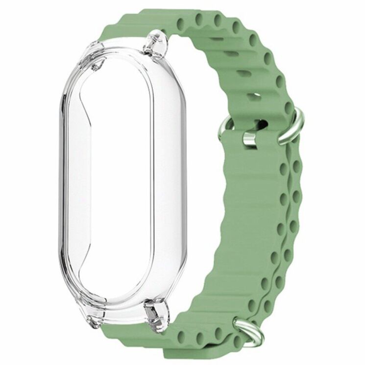 Ремешок Deexe Ocean Silicone для Xiaomi Mi Band 7 - Light Green: фото 1 из 7