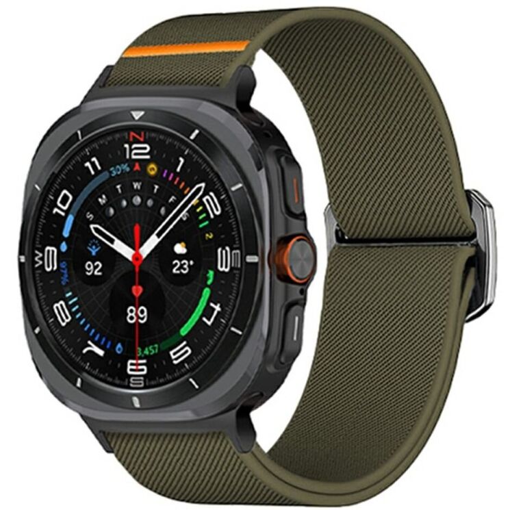Ремешок Deexe Orbit Flex для Samsung Galaxy Watch Ultra (47mm) - Army Green: фото 2 из 5