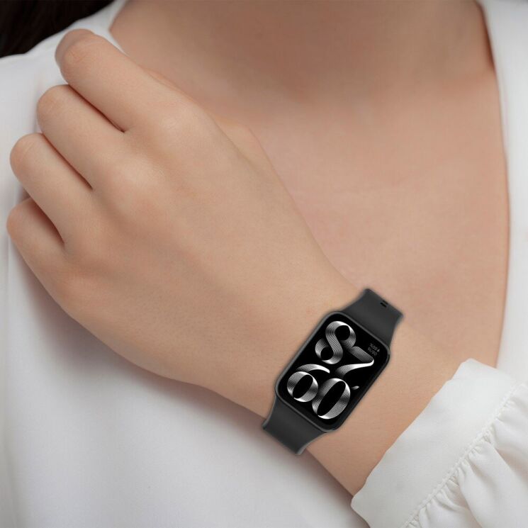 Ремешок Deexe Silicone Band для Xiaomi Mi Smart Band 9 Pro - Black: фото 8 из 12