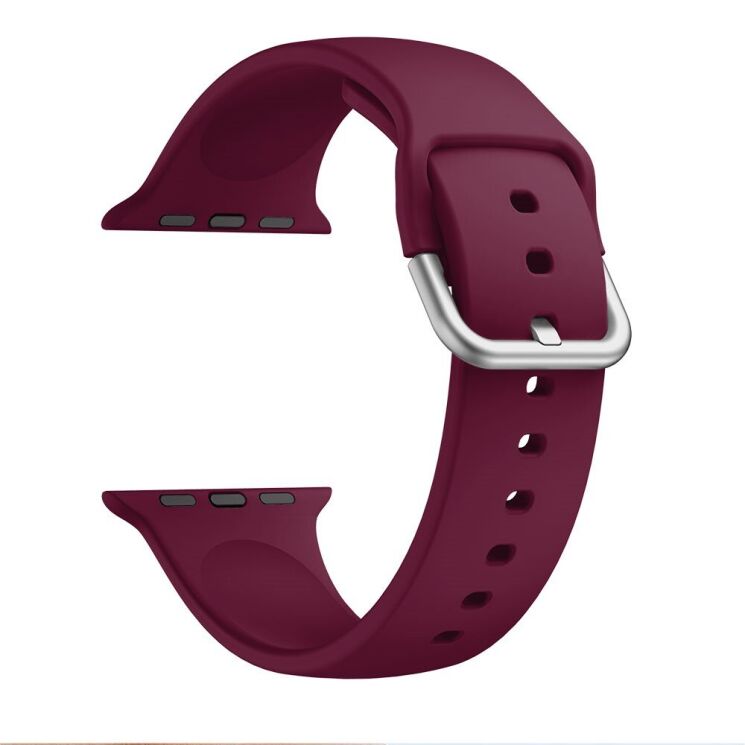 Ремінець Deexe Soft Silicone для Apple Watch 42 (Series 10) / 41 / 40 / SE 40 / 38 - Wine Red: фото 1 з 7