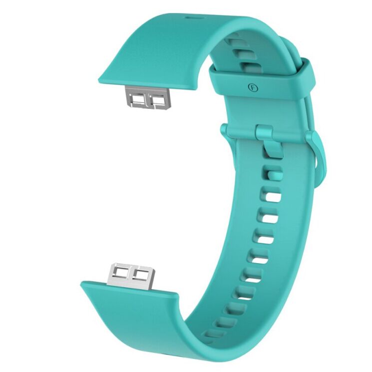 Ремешок Deexe Soft Silicone для Huawei Watch Fit - Cyan: фото 1 из 2