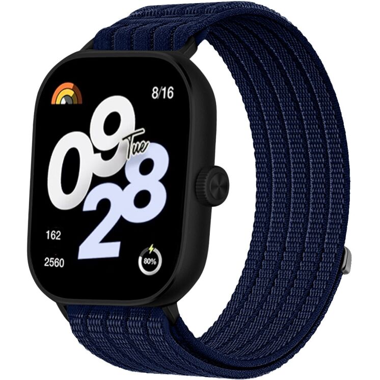 Ремешок Deexe Soft Weave для Xiaomi Redmi Watch 4 / Watch 5 / Watch 6 / Mi Smart Band 8 Pro / Band 9 Pro - Navy Blue: фото 2 из 5