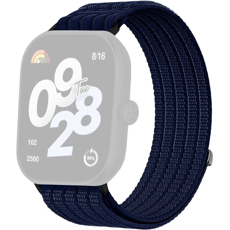 Ремешок Deexe Soft Weave для Xiaomi Redmi Watch 4 / Watch 5 / Watch 6 / Mi Smart Band 8 Pro / Band 9 Pro - Navy Blue: фото 1 из 5
