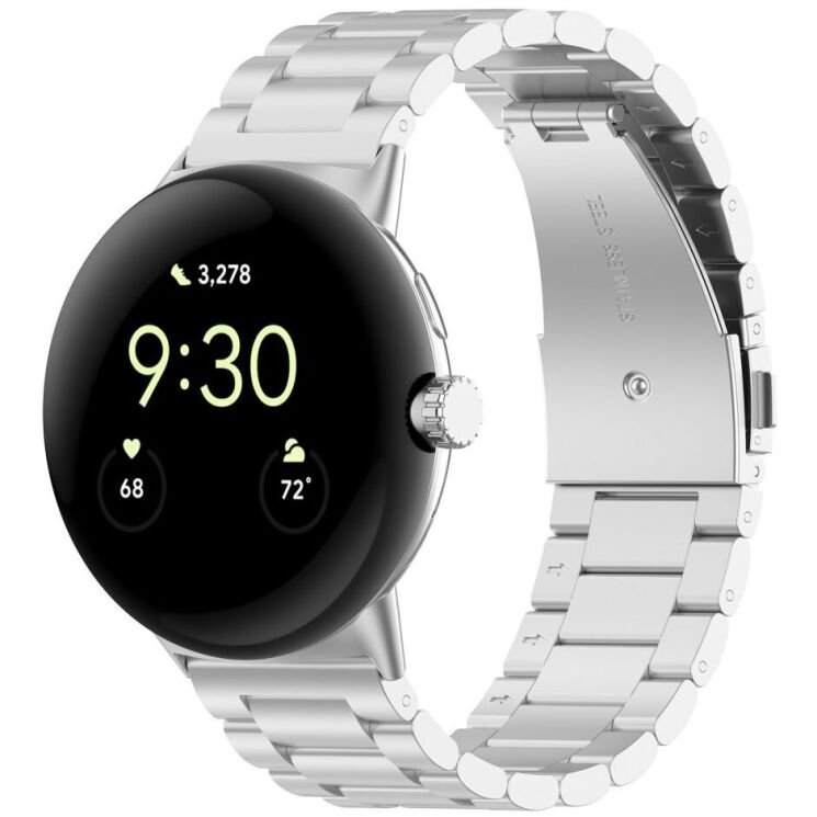Ремешок Deexe Stainless Steel для Google Pixel Watch 3 (45mm) - Silver: фото 2 из 9