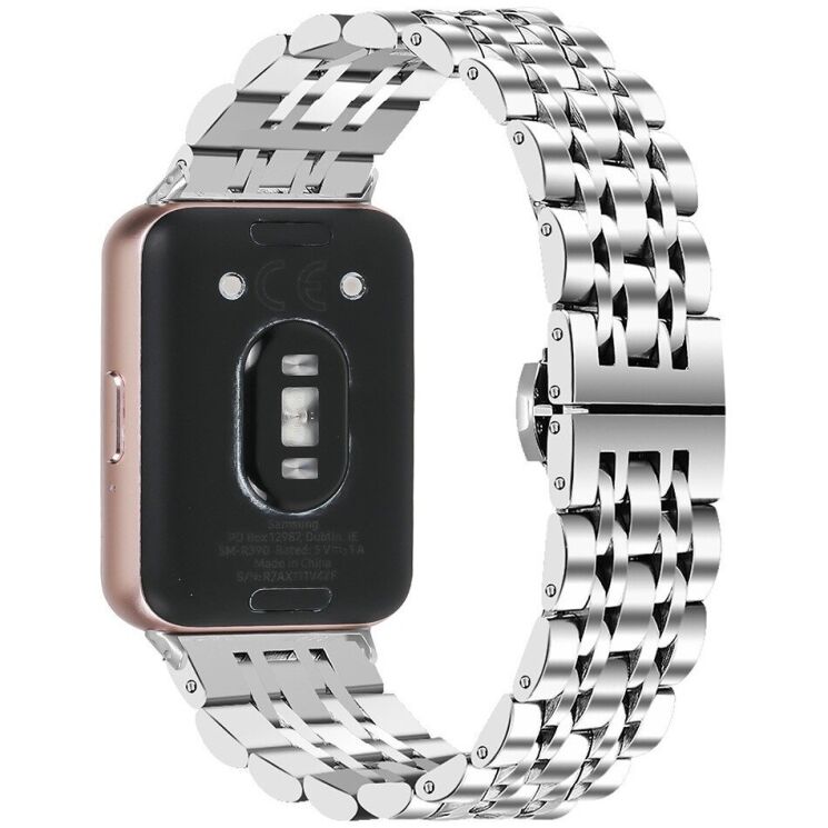 Ремінець Deexe Stainless Steel Strap для Samsung Galaxy Fit 3 - Silver: фото 1 з 2