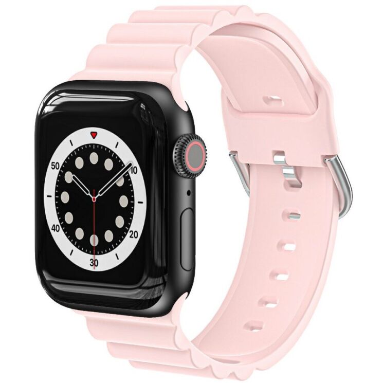 Ремешок Deexe Stripes Series для Apple Watch 46 / 45 / 44 / SE 44 / 42 (Series 1-3) / Ultra / Ultra 2 - Light Pink: фото 2 из 7