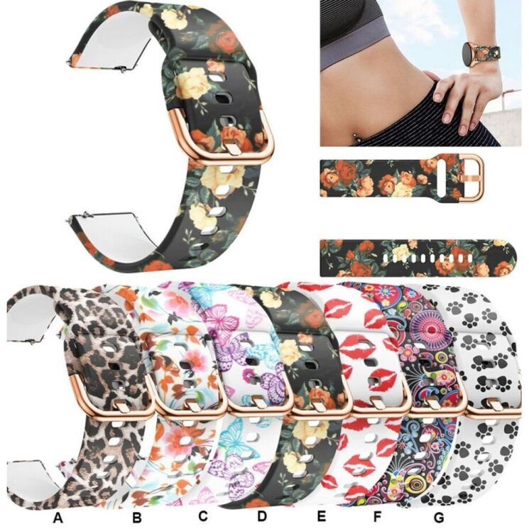 Ремешок Deexe Style Strap для часов с шириной крепления 20мм - Colorful Jellyfish: фото 6 из 7