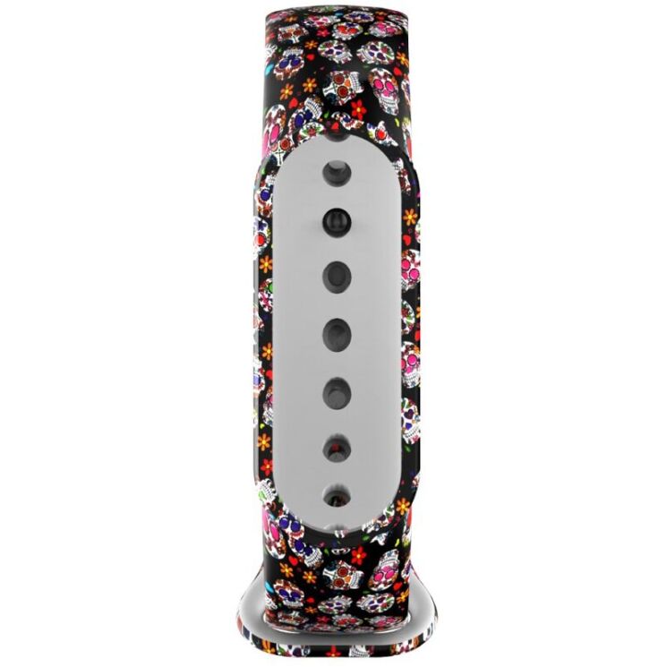 Ремешок Deexe Style Strap для Xiaomi Mi Band 5 / Mi Band 6 - Colorful Skull: фото 5 из 5