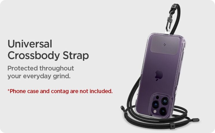 Ремешок для смартфона Spigen (SGP) Crossbody Strap - Black: фото 5 из 11