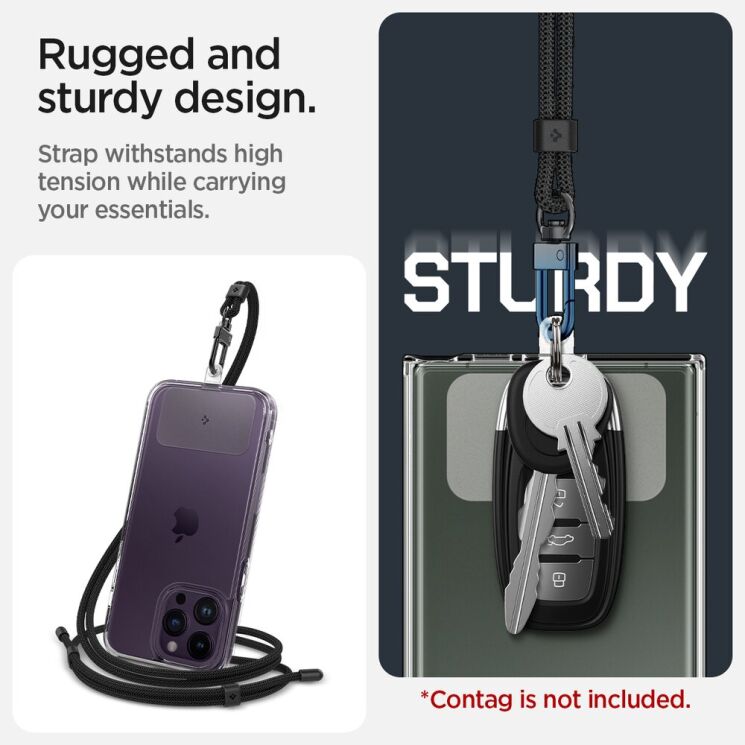 Ремешок для смартфона Spigen (SGP) Crossbody Strap - Black: фото 9 из 11