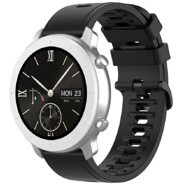 Ремешок UniCase Silicone Strap для часов с шириной крепления 20мм - Black: фото 1 из 6