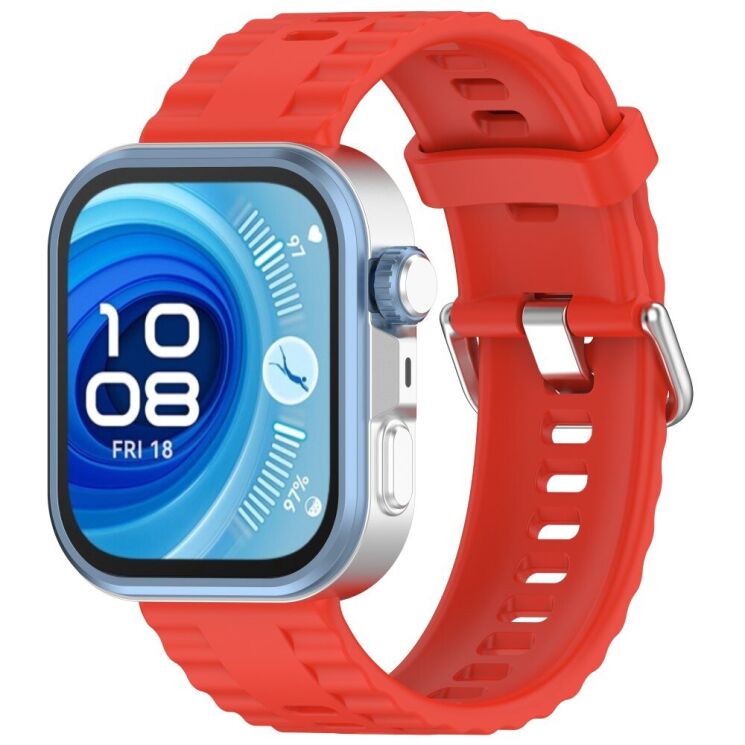 Ремешок UniCase Silicone Strap для Huawei Watch Fit 3 / Fit 4 / Fit 4 Pro - Red: фото 3 из 7