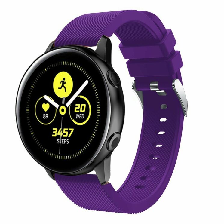 Ремінець UniCase Twill Texture для Samsung Watch Active / Active 2 40mm / Active 2 44mm - Purple: фото 2 з 5