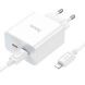 Сетевое зарядное устройство Hoco C108A PD35W + кабель Type-C to Lightning - White (346166W). Фото 4 из 13
