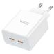 Сетевое зарядное устройство Hoco C108A PD35W + кабель Type-C to Lightning - White (346166W). Фото 8 из 13