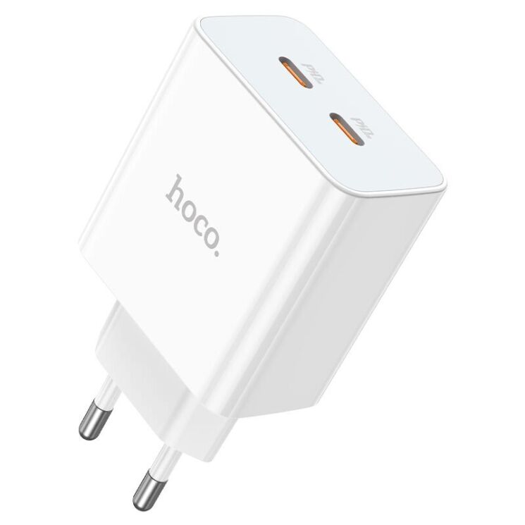 Сетевое зарядное устройство Hoco C108A PD35W + кабель Type-C to Lightning - White: фото 7 из 13