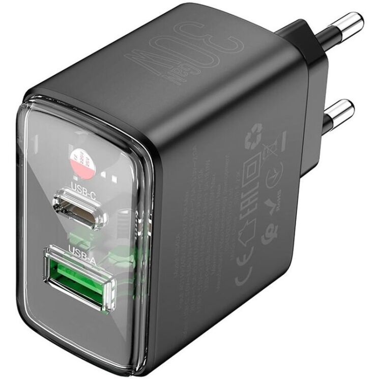 Сетевое зарядное устройство Hoco CS42A PD30W + QC3.0 - Black: фото 2 из 7