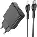 Сетевое зарядное устройство Hoco N37 Delgado PD20W + кабель Type-C to Lightning - Black (960107B). Фото 1 из 9