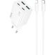 Сетевое зарядное устройство Hoco N56 30W 2C+2U + кабель Type-C to Lightning - White (960127W). Фото 1 из 6