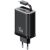 Мережевий зарядний пристрій USAMS US-CC296 GaN 30W (USB + Type-C) + кабель Type-C - Black: фото 1 з 21