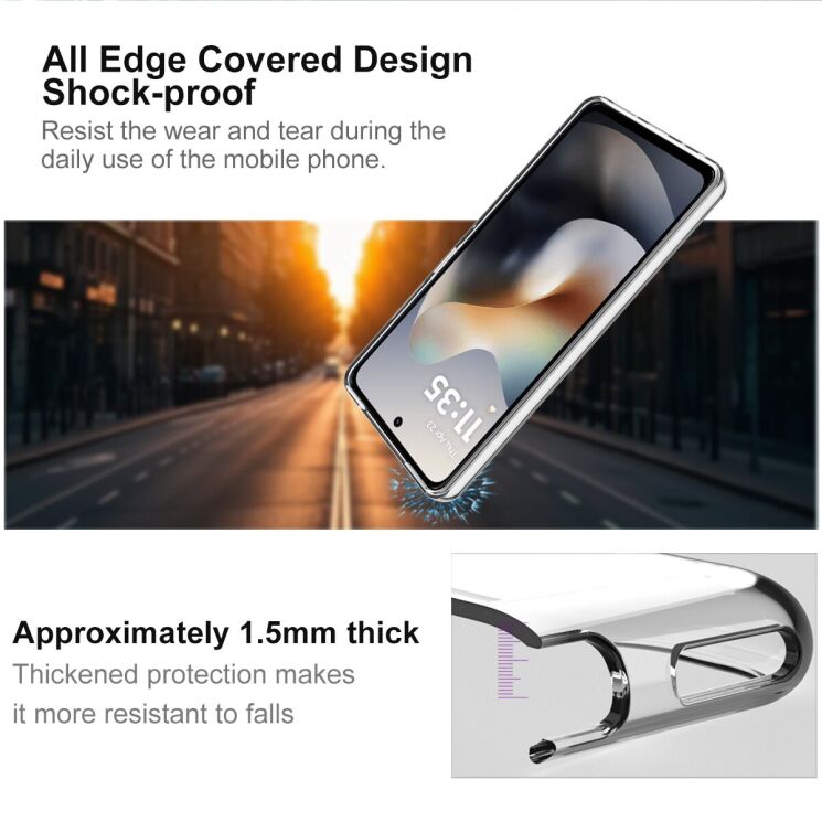 Силіконовий чохол IMAK UX-10 Series для Motorola Moto G56 - Transparent: фото 4 з 7