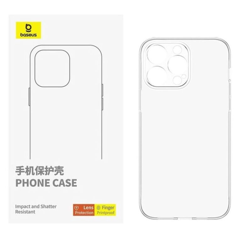 Силіконовий (TPU) чохол BASEUS Simple Series для Apple iPhone 16 Pro - Transparent: фото 2 з 4