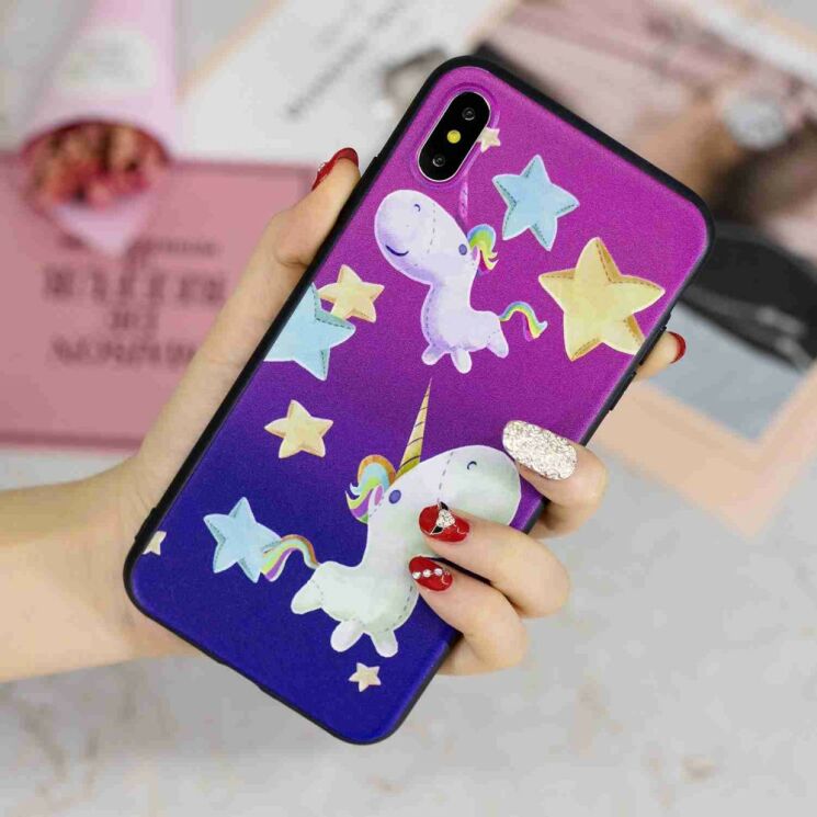 Силіконовий (TPU) чохол Deexe Life Style для Apple iPhone Xs Max - Unicorn and Star: фото 7 з 7