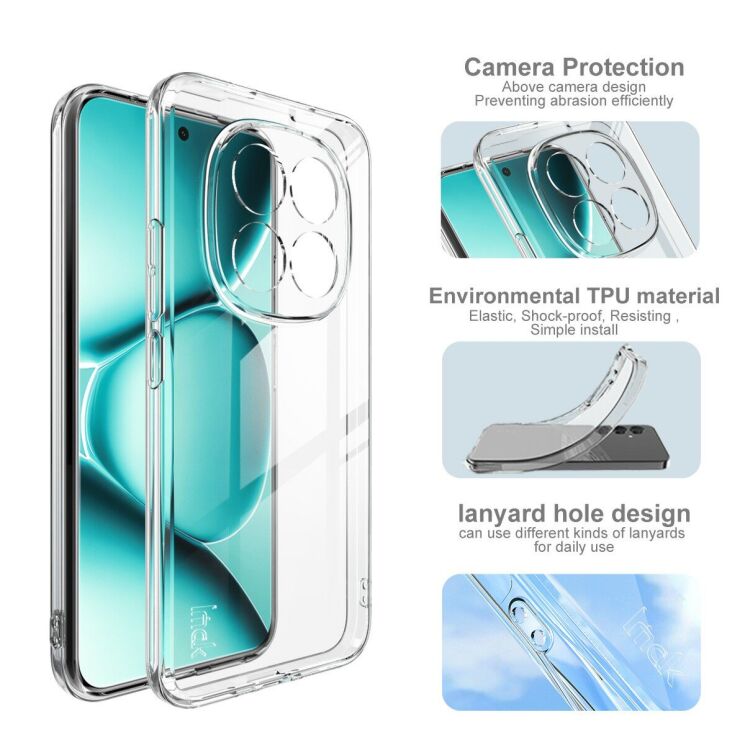 Силиконовый (TPU) чехол IMAK UX-5 Series для Xiaomi Redmi Note 15 Pro Plus / Poco M8 Pro 5G - Transparent: фото 5 из 7