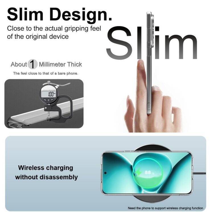 Силиконовый (TPU) чехол IMAK UX-5 Series для Xiaomi Redmi Note 15 Pro Plus / Poco M8 Pro 5G - Transparent: фото 6 из 7